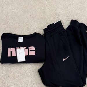 Nike Black Sweatshirt with Pink Logo